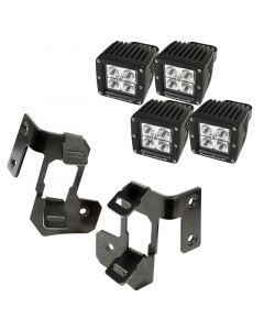 Rugged Ridge 07-18 Jeep Wrangler JK Semi-Gloss Black Square A-Pillar LED Light Mount Kit buy in USA