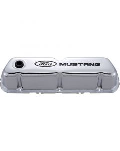 Ford Racing Ford Mustang Logo Stamped Steel Chrome Valve Covers buy in USA