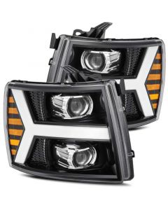 AlphaRex 07-13 Chevy 1500HD PRO-Series Proj Headlight Plank Style Gloss Blk w/Activ Light/Seq Signal buy in USA