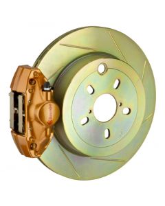 Brembo 02-07 Impreza/WRX Rear GT BBK 2 Piston Cast 2pc 316 x20 1pc Rotor Slotted Type1 - Gold buy in USA