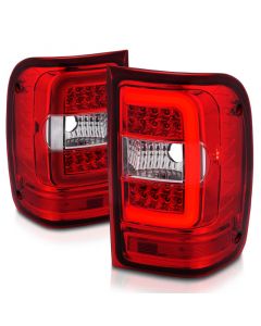 ANZO 2001-2011 Ford Ranger LED Tail Lights w/ Light Bar Chrome Housing Red/Clear Lens buy in USA