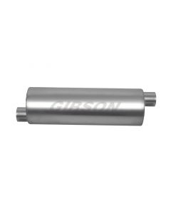 Gibson SFT Superflow Offset/Offset Round Muffler - 8x24in/3in Inlet/3in Outlet - Stainless buy in USA