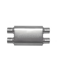 Gibson CFT Superflow Dual/Dual Oval Muffler - 4x9x18in/2.5in Inlet/2.5in Outlet - Stainless buy in USA