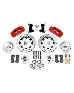 Wilwood Dynapro 6 Front Hub Kit 12.19in Drilled Red 74-80 Pinto/Mustang II Disc Spindle only buy in USA