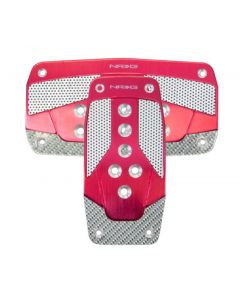 NRG Aluminum Sport Pedal A/T - Red w/Silver Carbon buy in USA