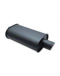 Vibrant StreetPower FLAT BLACK Oval Muffler with Single 4in Outlet - 4in inlet I.D. buy in USA