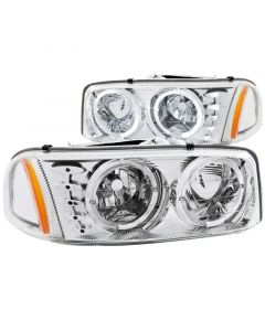 ANZO 1999-2006 Gmc Sierra 1500 Crystal Headlights w/ Halo and LED Chrome buy in USA