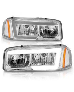 Anzo 99-17 GMC Sierra/Denali Headlights Chrome Amber (w/C Light Bars) buy in USA