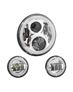 Letric Lighting 7? Full-Halo Chrome LED Headlight with (2) 4.5? Full-Halo Chrome Passing Lamps buy in USA