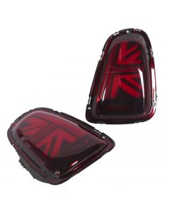 Luminosa Union Jack Style LED Tail Light Red w. Black Trim for MINI Cooper S JCW R56 R57 R58 R59 Hatch buy in USA