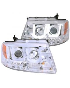 ANZO 2004-2008 Ford F-150 Projector Headlights w/ U-Bar Chrome buy in USA