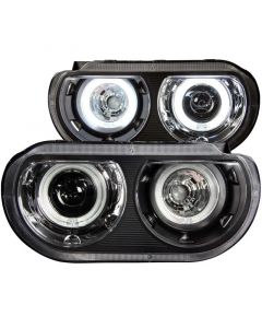 ANZO 2008-2014 Dodge Challenger Projector Headlights w/ Halo Black (CCFL) buy in USA