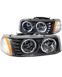 ANZO 1999-2006 Gmc Sierra 1500 Crystal Headlights w/ Halo and LED Black buy in USA