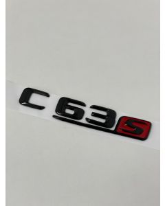 Exon Gloss Black & Red C63s Badge Emblem for Mercedes Benz AMG C63 S W205 buy in USA