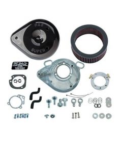 S&S Cycle 01-17 Stock EFI BT Models Teardrop Air Cleaner Kit - Gloss Black buy in USA