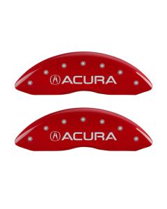 MGP 4 Caliper Covers Engraved Front Acura Engraved Rear MDX Red finish silver ch buy in USA