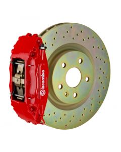 Brembo 82-89 6-Series Front GT BBK 4 Piston Cast 2pc 332x32 1pc Rotor Drilled-Red buy in USA