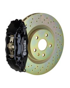 Brembo 05-14 Mustang GT Excl non-ABS Equipped Fr GT BBK 4Pist Cast 2pc 355x32 1pc Rtr Drill-Black buy in USA