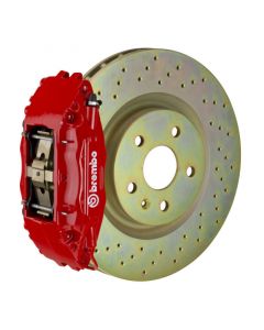 Brembo 05-14 Mustang GT Excl non-ABS Equipped Fr GT BBK 4Pist Cast 2pc 355x32 1pc Rtr Drill-Red buy in USA