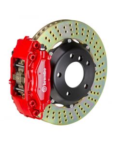 Brembo 02-06 Mini Cooper Front GT BBK 4 Piston Cast 2pc 320x28 2pc Rotor Drilled-Red buy in USA