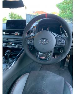 ✯✯✯✯✯ Custom Suede Steering Wheel Cover for Toyota Supra GR A90 J29 MK5 2019+ buy in USA