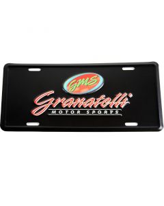 Granatelli Granatelli Motor Sports Aluminum License Plate - Black Face & Full Color Logo buy in USA