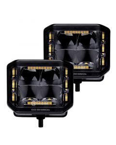 Go Rhino Xplor Blackout Combo Series Cube Sideline LED Spot Lights w/ Amber 4x3 - Blk (Pair) buy in USA