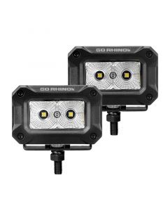 Go Rhino Xplor Bright Series Rectangle LED Flood Light Kit (Surface/Thread Std Mnt) 3x2 - Blk (Pair) buy in USA