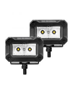 Go Rhino Xplor Bright Series Rectangle LED Spot Light Kit (Surface/Thread Stud Mnt) 3x2 - Blk (Pair) buy in USA