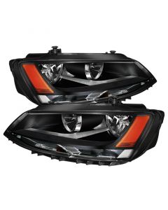 Xtune Volkswagen Jetta 11-14 Amber Crystal Headlights Black HD-JH-VJ11-AM-BK buy in USA