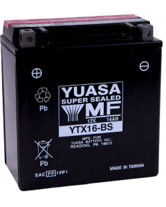 Yuasa YTX16-BS Maintenance Free AGM 12 Volt Battery (Bottle Supplied) buy in USA