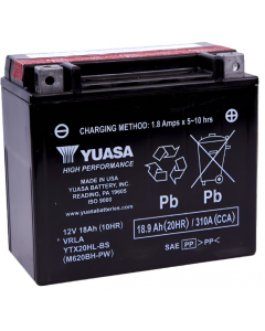 Yuasa YTX20HL-BS-PW High Performance AGM Battery (Bottle Supplied) buy in USA