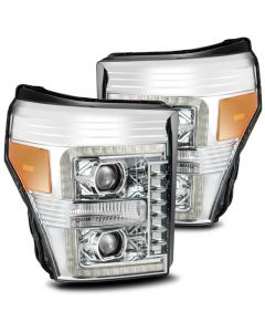 AlphaRex 11-16 Ford F-250 SD PRO-Series Projector Headlights Plank Style Design Chrome w/Seq Signal buy in USA