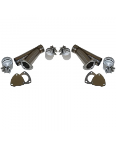 Granatelli 4.0in Stainless Steel Manual Dual Exhaust Cutout Kit w/Slip Fit & Band Clamps buy in USA