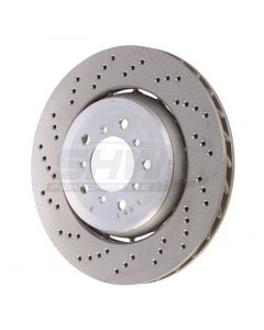 SHW 05-06 BMW M3 3.2L Left Front Cross-Drilled Lightweight Brake Rotor (34112282445) buy in USA