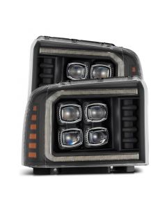 AlphaRex 05-07 Ford F250/350/450/550 Super Duty NOVA LED Proj HL Blk w/Actv Light & Seq Sig + SB DRL buy in USA