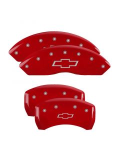 MGP 4 Caliper Covers Engraved Front & Rear Bowtie Red finish silver ch buy in USA