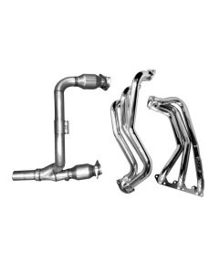 Jeep Wrangler 3.8 1-5/8 Long Tube Exhaust Headers With High Flow Cats Polished Silver Ceramic 07-11 buy in USA