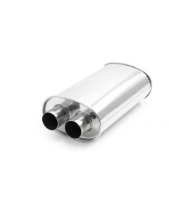 Vibrant Universal Streetpower 2.25in Stainless Steel Dual In-Out Oval Muffler buy in USA