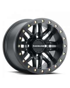 Raceline A91B Ryno 15x7in / 4x156 BP / 10mm Offset / 132.5mm Bore - Satin Black Beadlock Wheel buy in USA