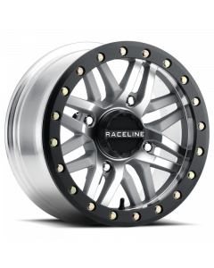 Raceline A91MA Ryno 15x10in/4x156 BP/0mm Offset/132.5mm Bore - Machined & Black Ring Beadlock Wheel buy in USA