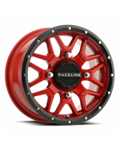 Raceline A94R Krank 14x7in / 4x110 BP / 10mm Offset / 83.8mm Bore - Red & Black Lip Wheel buy in USA