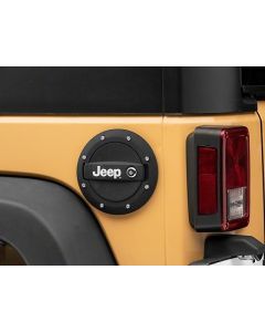 Officially Licensed Jeep 07-18 Jeep Wrangler JK Locking Fuel Door w/ Printed Jeep Logo buy in USA