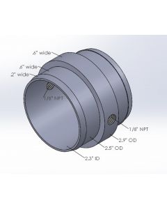 Fuel-It 2.5' ID Billet Charge Pipe Coupler with Two 1/8' NPT / Meth Bungs buy in USA