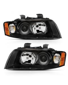 ANZO 2002-2005 Audi A4 Projector Headlight Black G2 (Halogen Type) buy in USA