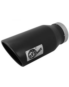 aFe POWER MACH Force-Xp 5in 304 Stainless Steel Exhaust Tip 5In x 7Out x15Lin Bolt-On Right-Blk buy in USA