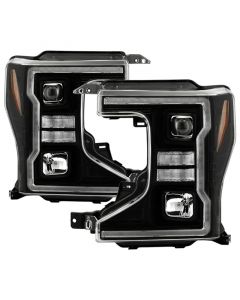 Spyder Signature 20-22 Ford F250/F350 (Halogen) Proj. Headlights - Black (PRO-YD-FS20HALSI-SEQ-BK) buy in USA