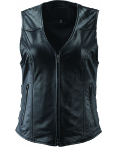 River Road Plains Leather Vest Black Womens - Small buy in USA