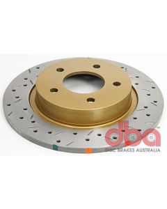 DBA 04-05 Mazda 3 2.3L / 06+ MazdaSpeed3 Rear Drilled & Slotted 4000 Series Rotor buy in USA