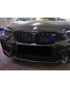 Exon Front Grille V-Brace Trim Cover Blue for BMW M2 inc. Competition F87 & M3 F80 / M4 F82 buy in USA